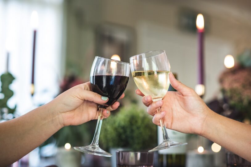 Raised Wine Glasses